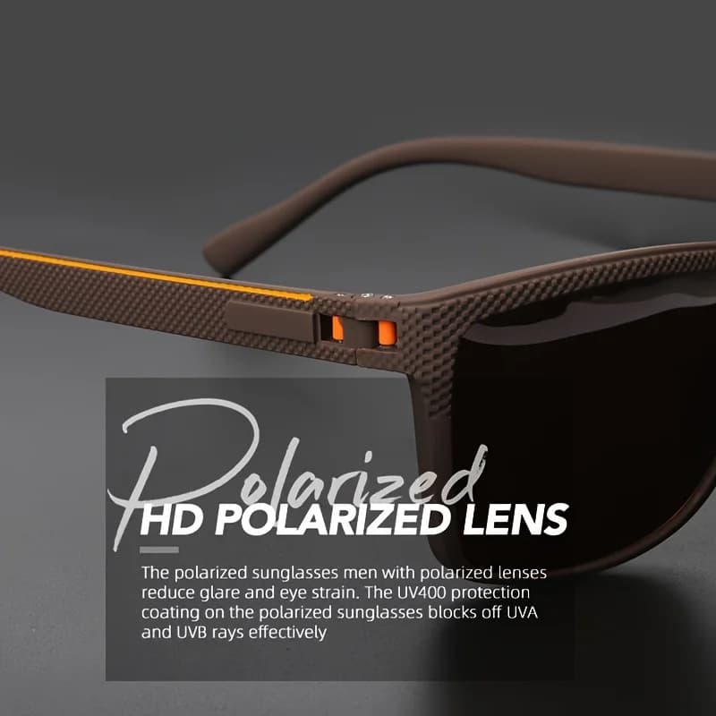 Lunettes de soleil polarisées 2025 pêche conduite - monture carrée charnières ressort multicolores