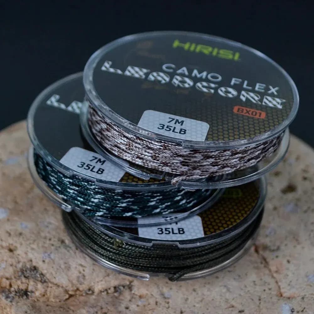 Ligne plombée Hirisi 35LB 7m pour la pêche à la carpe, tresse 3 couleurs pour montages hair rigs