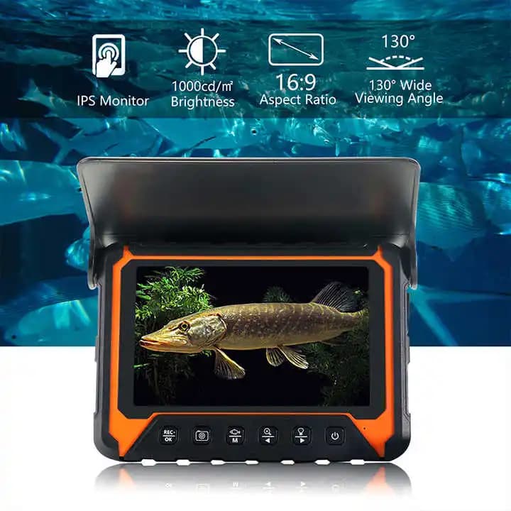 Caméra sous-marine 7 pouces IPS pour pêche en profondeur 30m avec fonction endoscope AV Fish Finder