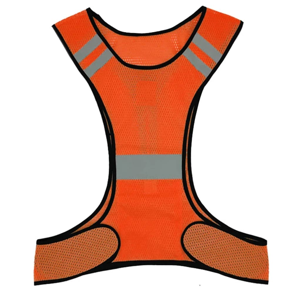 Gilet running haute visibilité nuit respirant - Veste sécurité travail nocturne pêche - Ajustable homme femme
