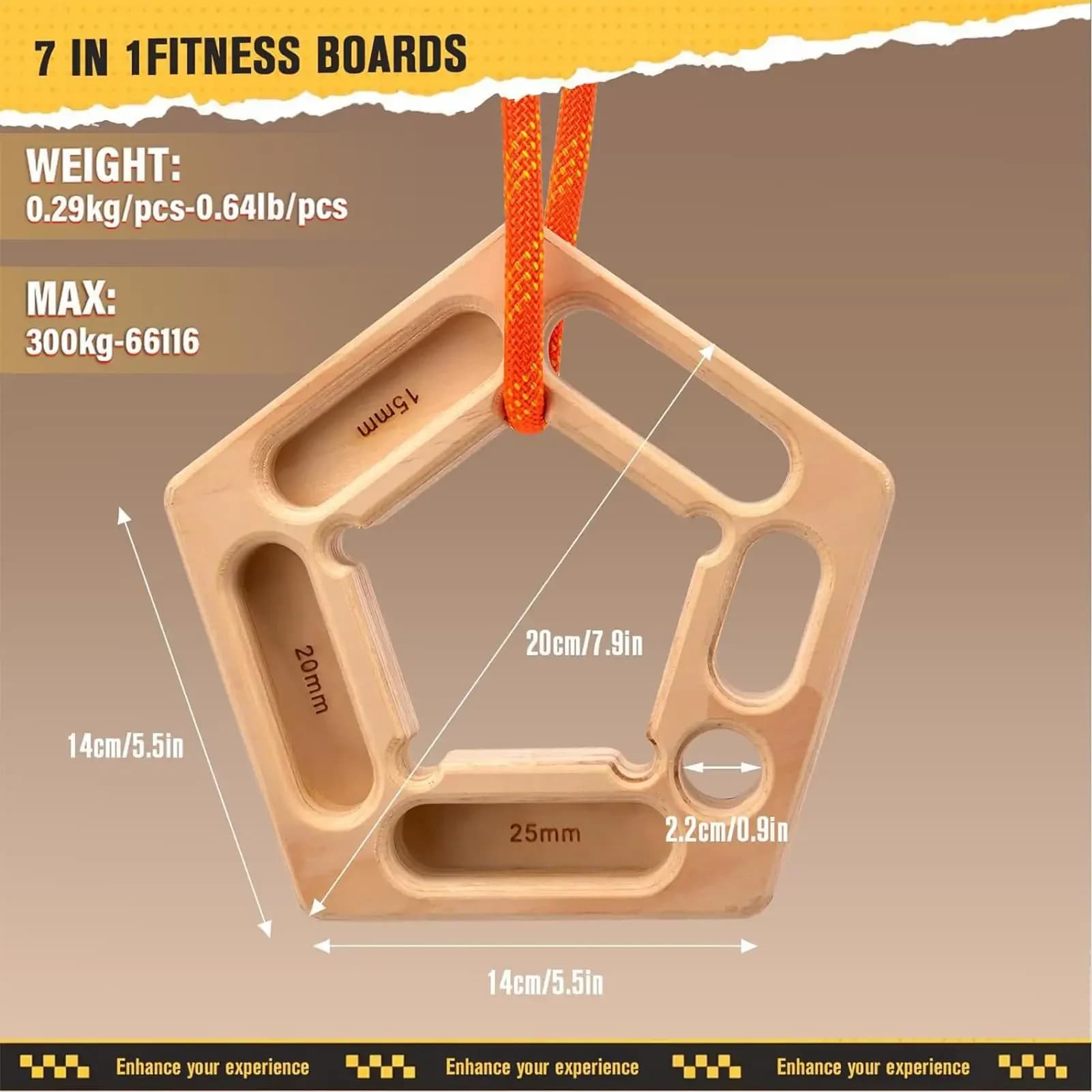Planche d'escalade renforcement doigts - Trainer suspension pour grimpeurs - Outil musculation bras extérieur