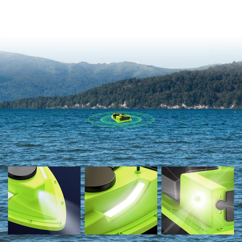 LOKEEVAN D19 Remote Controlled Bait Boat with GPS,600M RC Night Boat LED Fishing