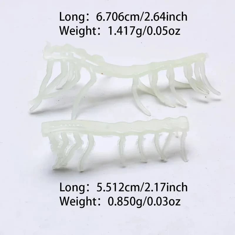 10 accessoires crevettes en bois luminescents pour leurres souples, appâts artificiels pêche nocturne
