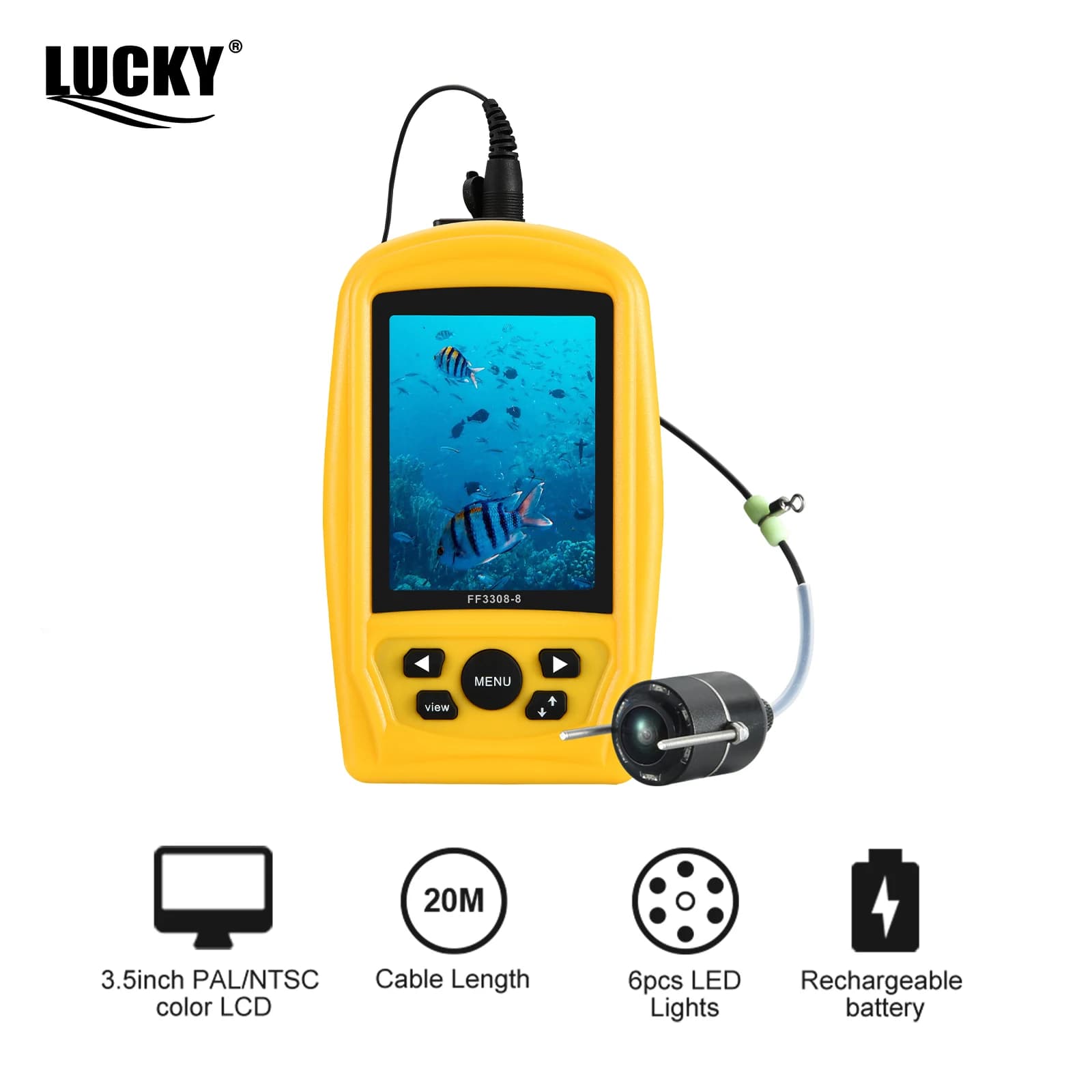 Caméra sous-marine Lucky vision nocturne pour pêche - Écran LCD 4.3" pour observation poissons en direct