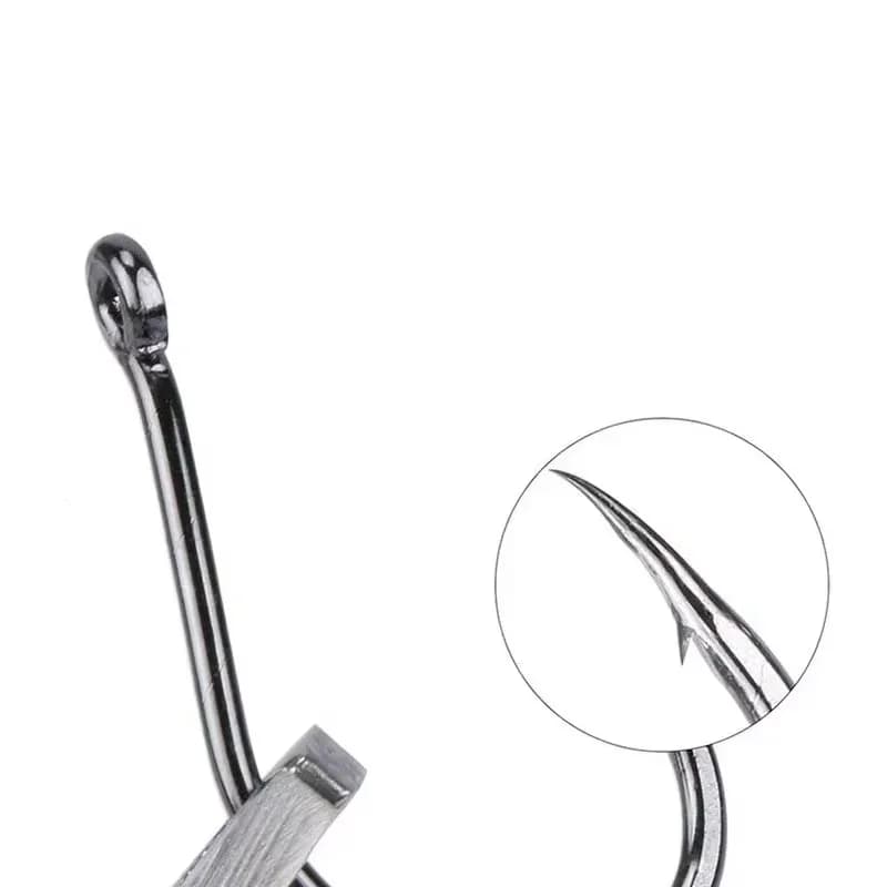 100 hameçons circle argentés acier carbone haute résistance tailles #3 à #12 pour pêche sportive