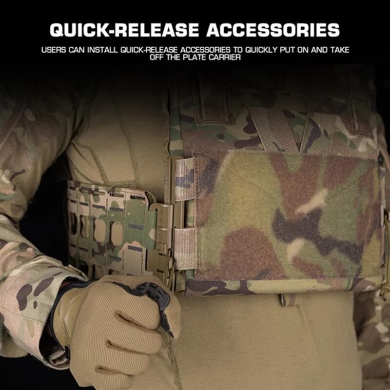 Kit attache plaque gilet pêche tactique MOLLE dégagement rapide équipement chasse ceinture
