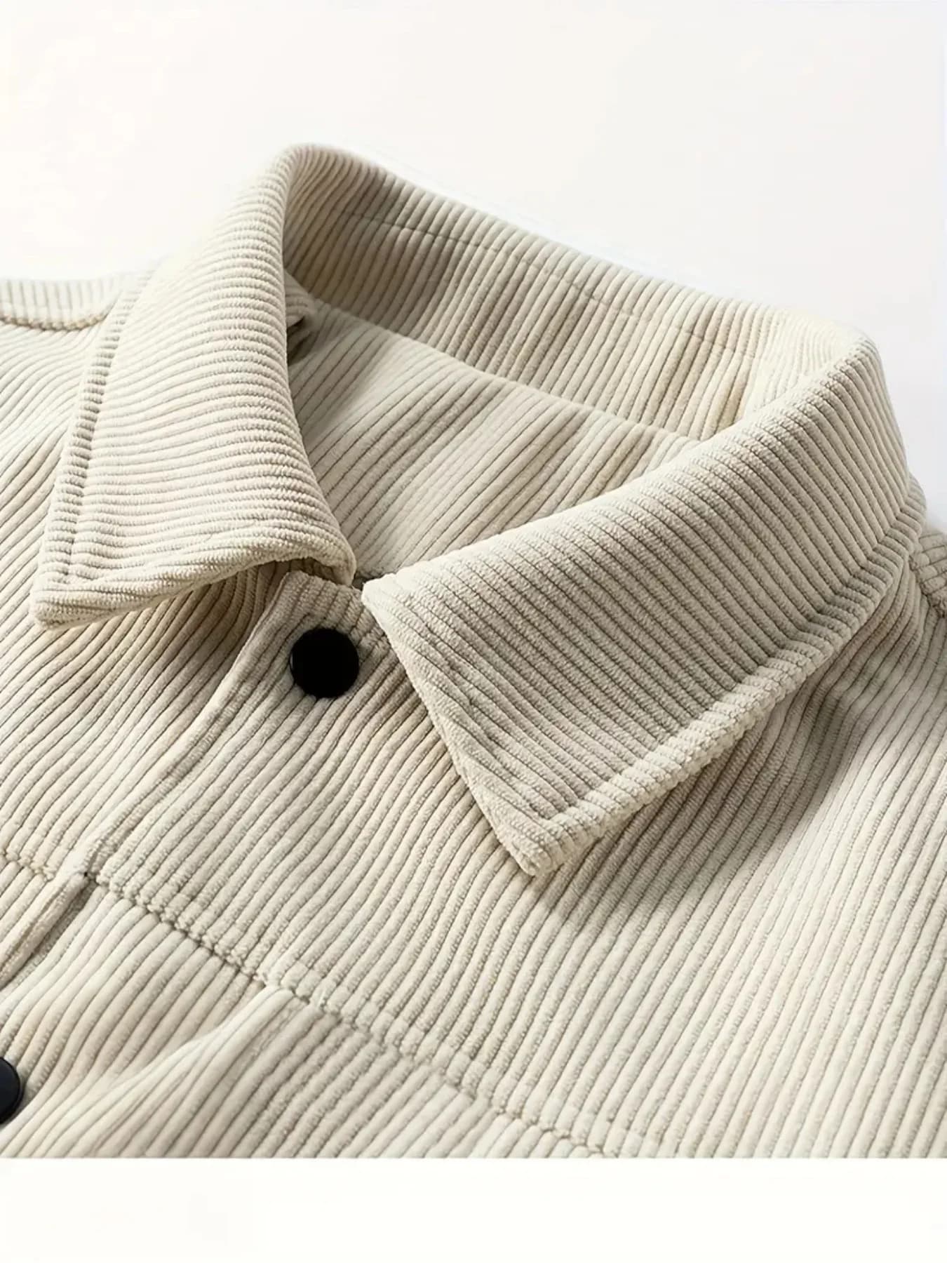Veste velours côtelé homme pêche occasionnelle - Haut extérieur polyvalent toutes occasions