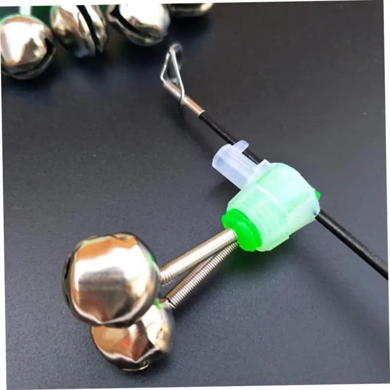 Nouvelle alarme de touche verte ABS avec clip pour canne - Accessoire de pêche extérieur fiable et durable