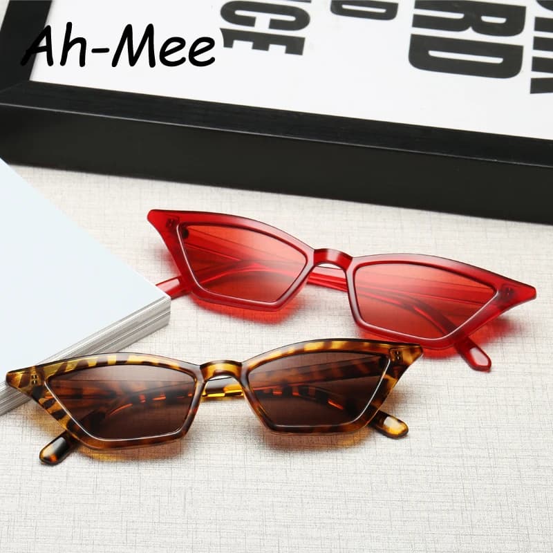 Lunettes soleil chat femmes montures étroites multicolores - protection UV400 mode féminine