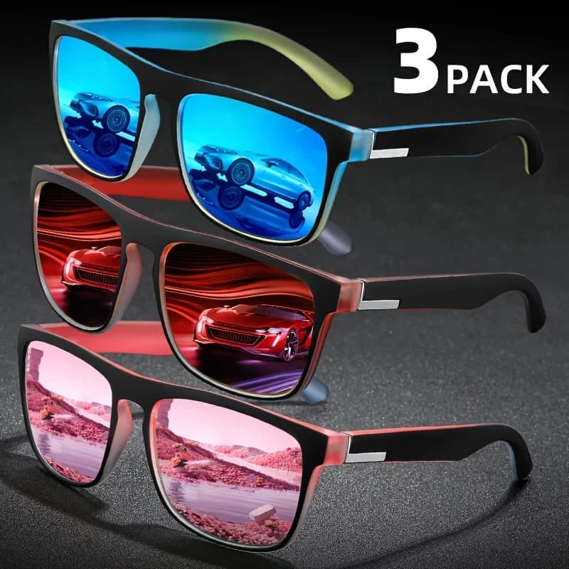 Lunettes de soleil polarisées carrées dégradé multicolore UV400 - idéales pêche