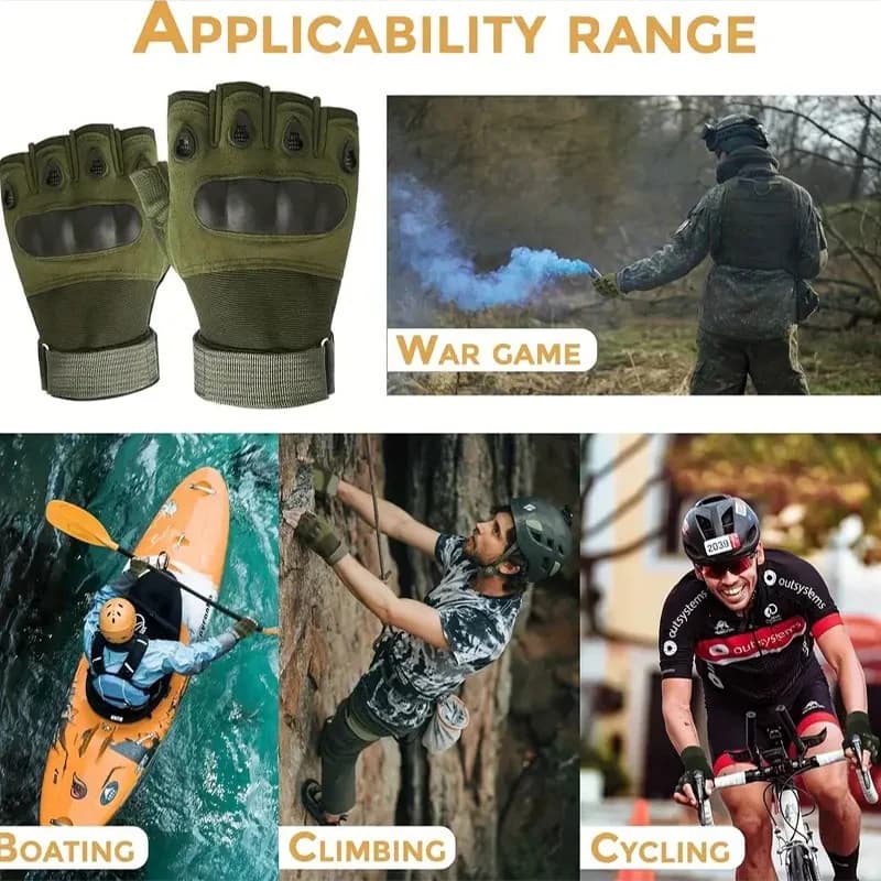 Gants tactiques doigts libres pour hommes - idéaux sports outdoor, tir, chasse et cyclisme