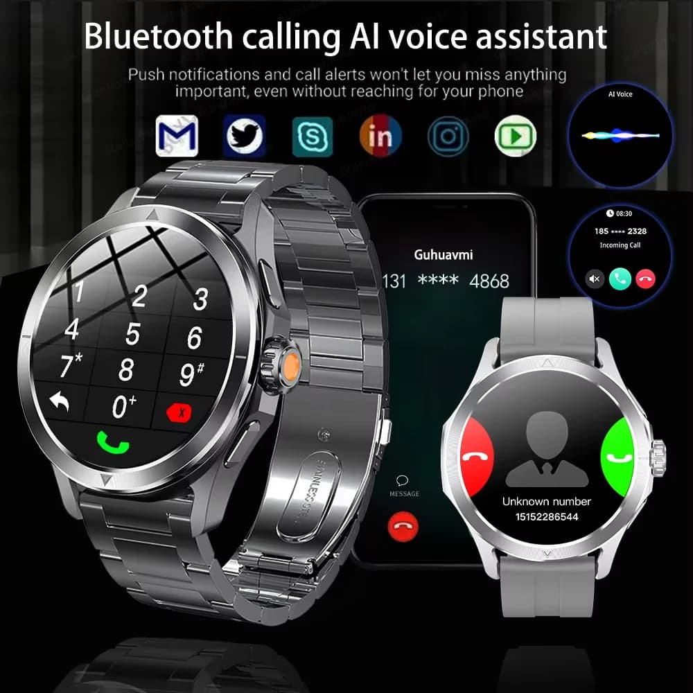 Smartwatch S4 Ultra Original AMOLED NFC GPS boussole fréquence cardiaque étanche appels Bluetooth montre connectée homme