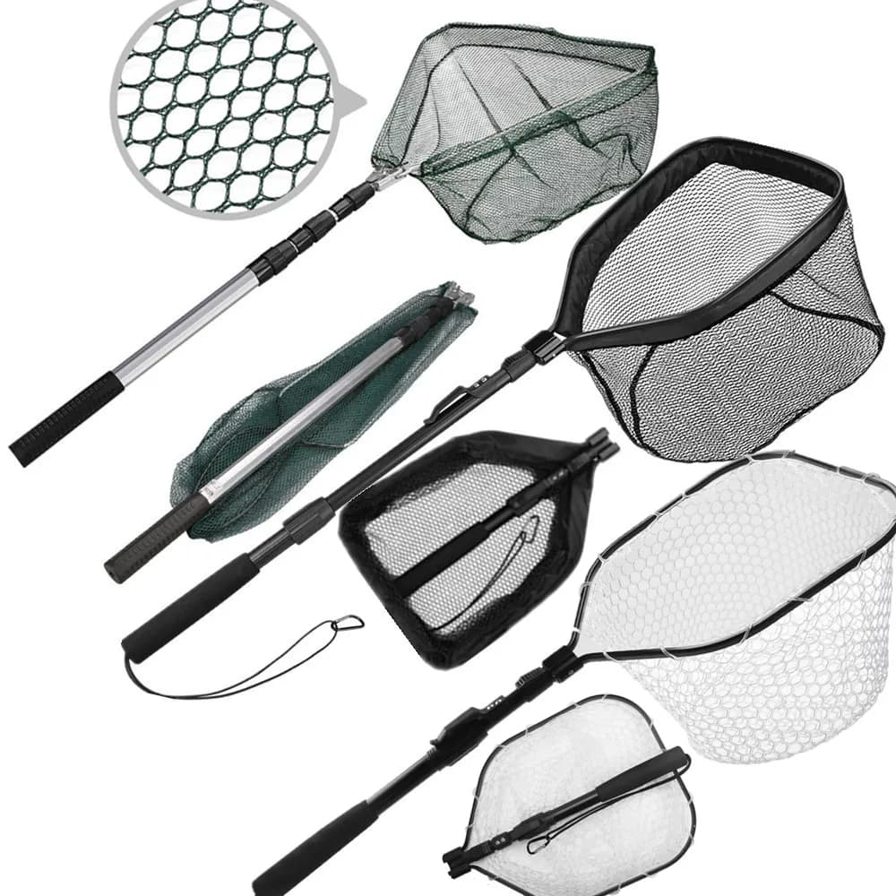 Filet de pêche télescopique 55 à 190 cm pour salmonidés, carpe et silure, pliable et facile à manœuvrer