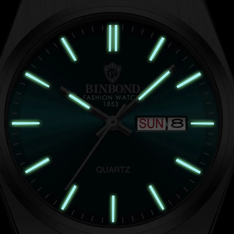 Montre homme d'affaires quartz acier inoxydable étanche calendrier luminescent cadeau élégant