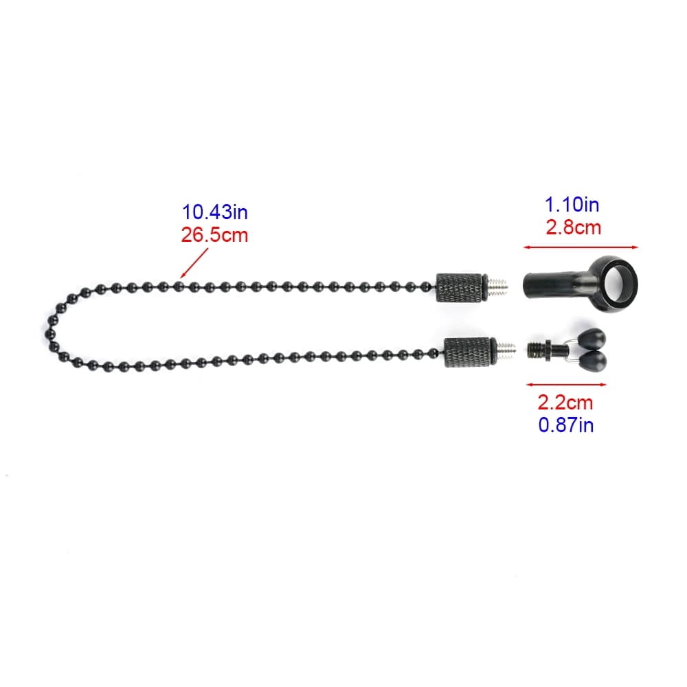 Indicateur de touche swinger pour carpe fishing avec chaîne inox et bobbins réglables