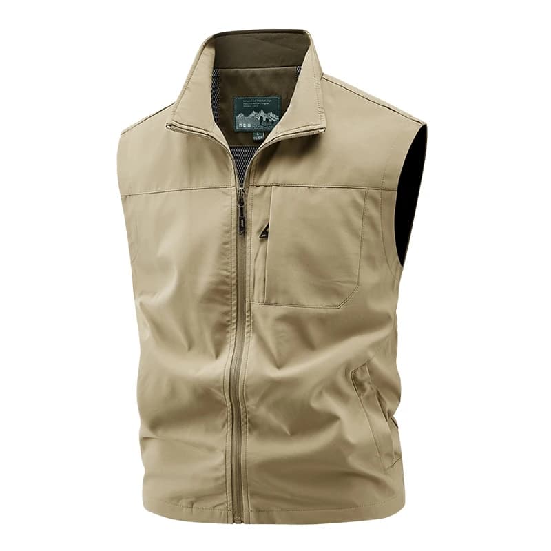Gilet cargo sans manches pour pêche - Gilet tactique homme avec multiples poches pour pêche et outdoor