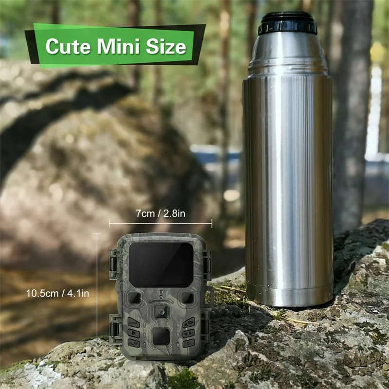 Caméra trail mini 4K HD 20MP étanche IP66 - Vision nocturne infrarouge pour chasse et piégeage