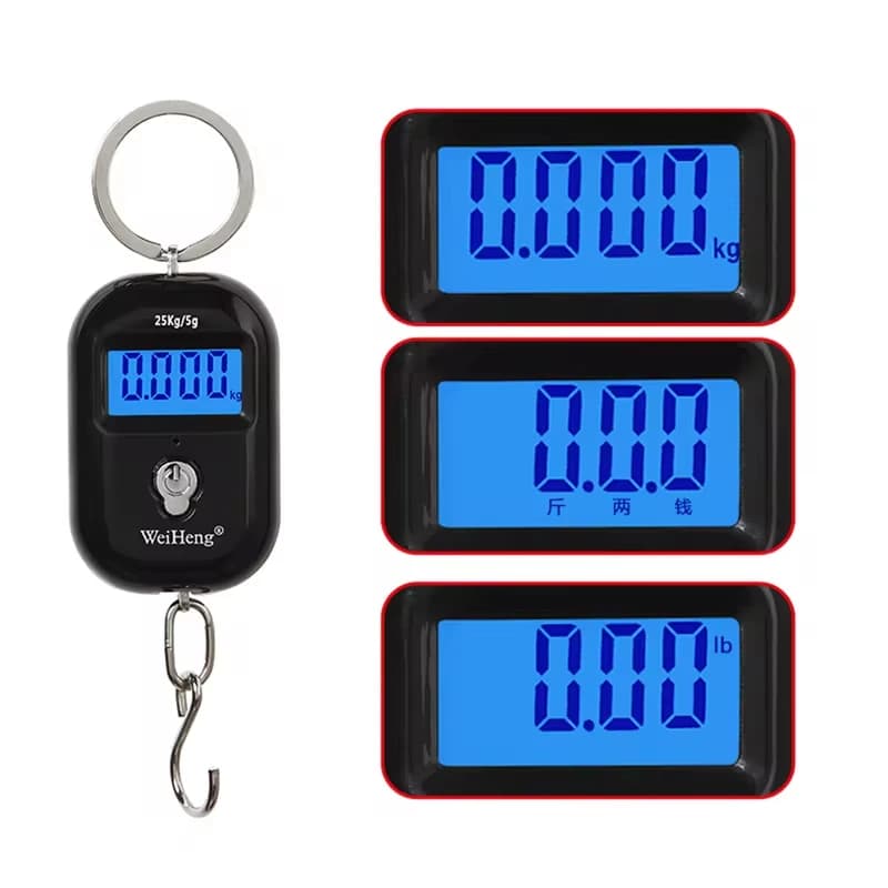 Mini balance suspendue portable 25kg/5g LCD numérique pour pêche bagages voyage pesée porte-clés