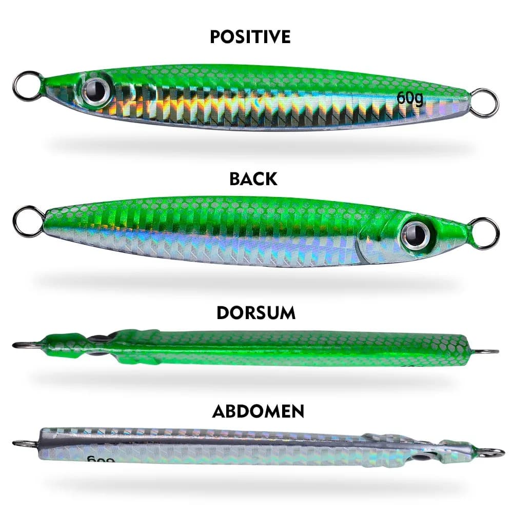Leurres métal jig 3D 5 pièces 10g à 60g pour pêche en mer et surfcasting -