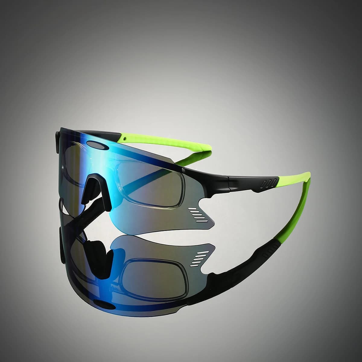 Lunettes sport surdimensionnées miroir pêche cyclisme 2025 protection anti-UV vent tendance