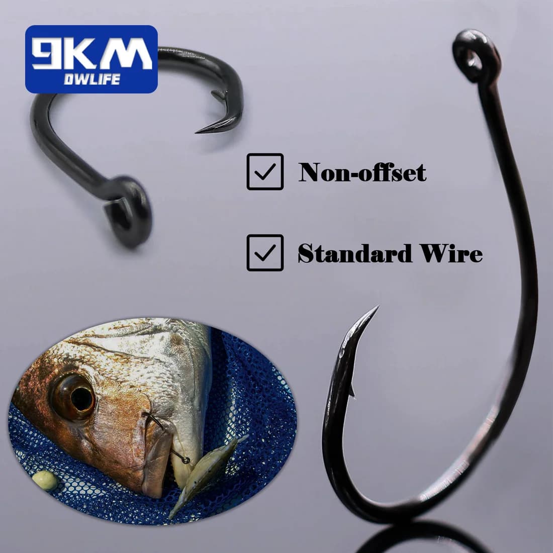 Hameçons circle inline pêche mer silure 25-100 pièces large ouverture non-déportés
