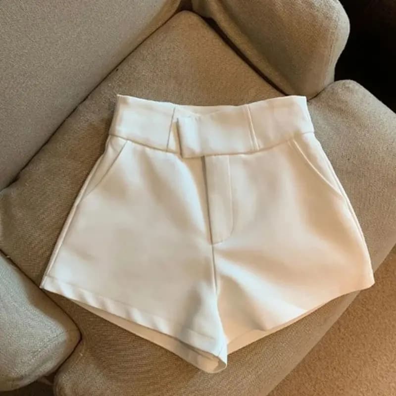 Shorts femme T2 noir style Harajuku - Coupe droite élégante et slim - Pantalon sexy été casual
