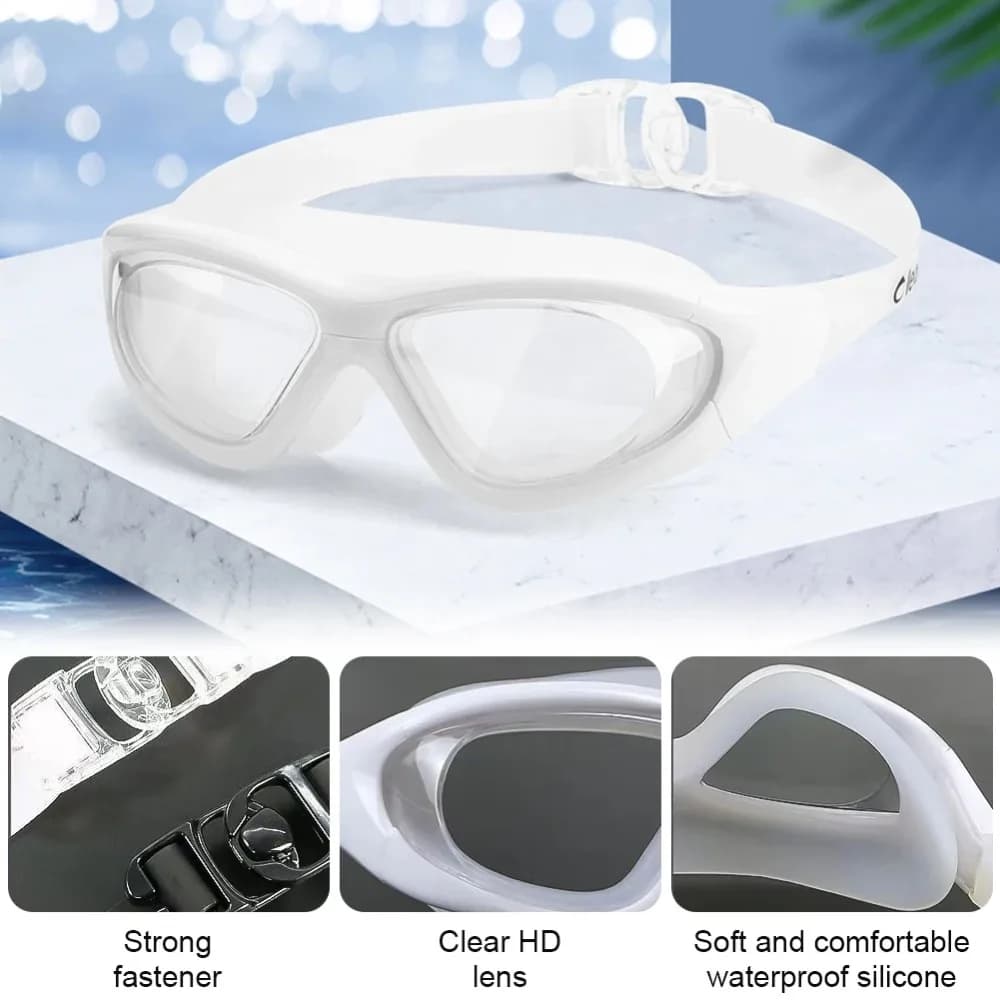 Lunettes de natation HD anti-buée étanches confortables pour entraînement professionnel adulte