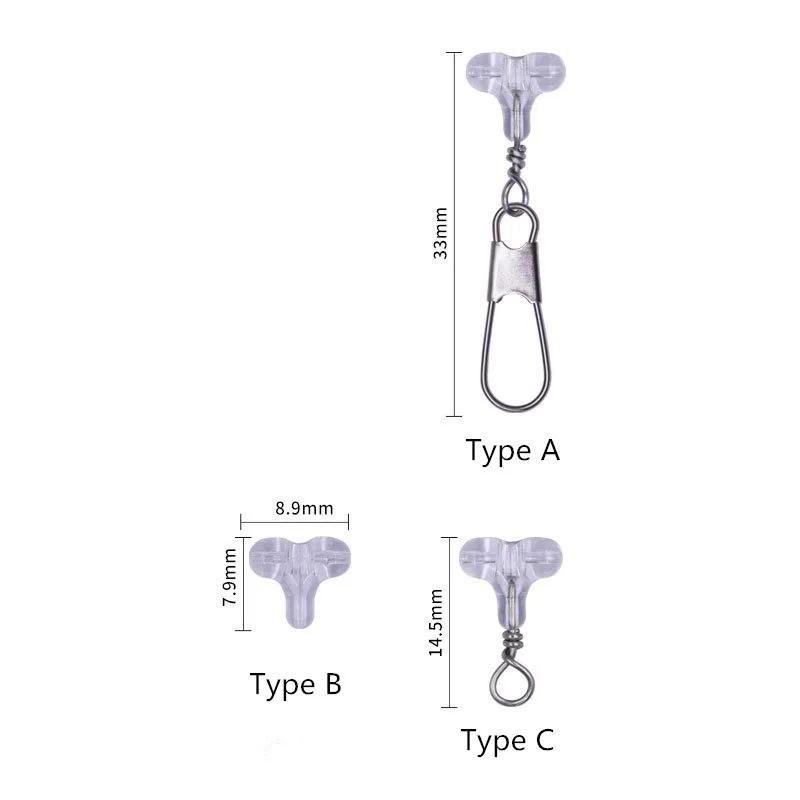 Perles pêche transparentes 30 pièces - Perles ovales double trou croix accessoires montage sabiki