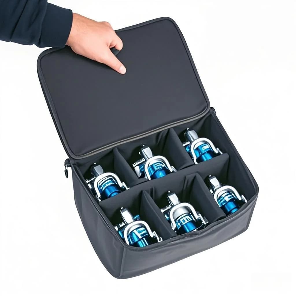 Sac de moulinets de pêche portable 2/3/4/6 cases résistant à l'eau pour rangement d'équipement