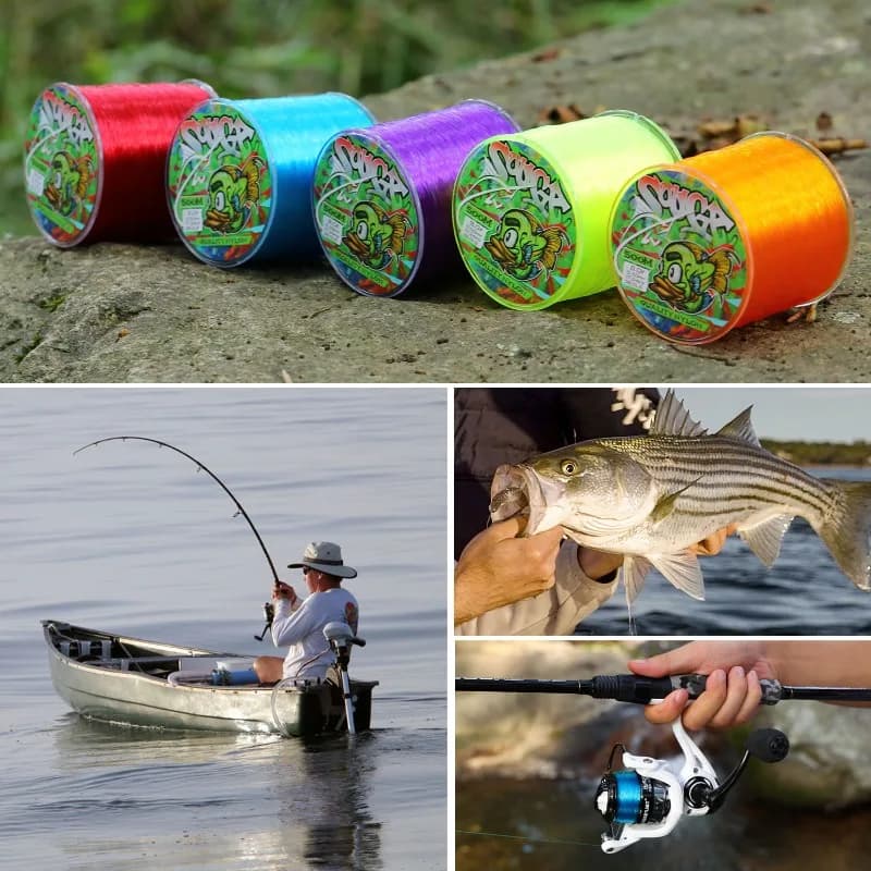 Ligne de Pêche Nylon Sougayilang 500M Haute Résistance 5 Couleurs pour la Pêche de la Carpe