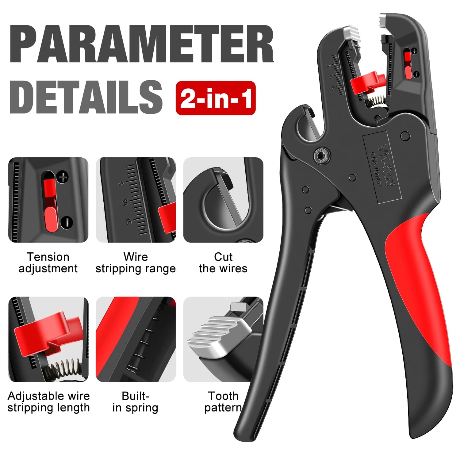 Dénudeur automatique 0.03-10mm pour électricien - Outil multifonction coupe-câble pour équipements de pêche