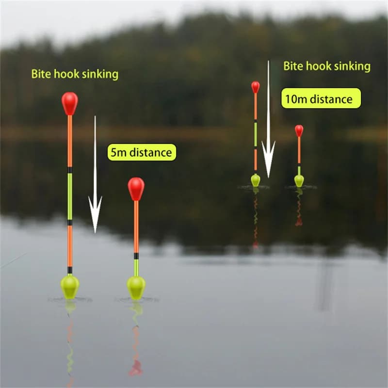20 pièces flotteurs de pêche à queue flottante avec œil vibrant pour une détection ultra sensible des touches