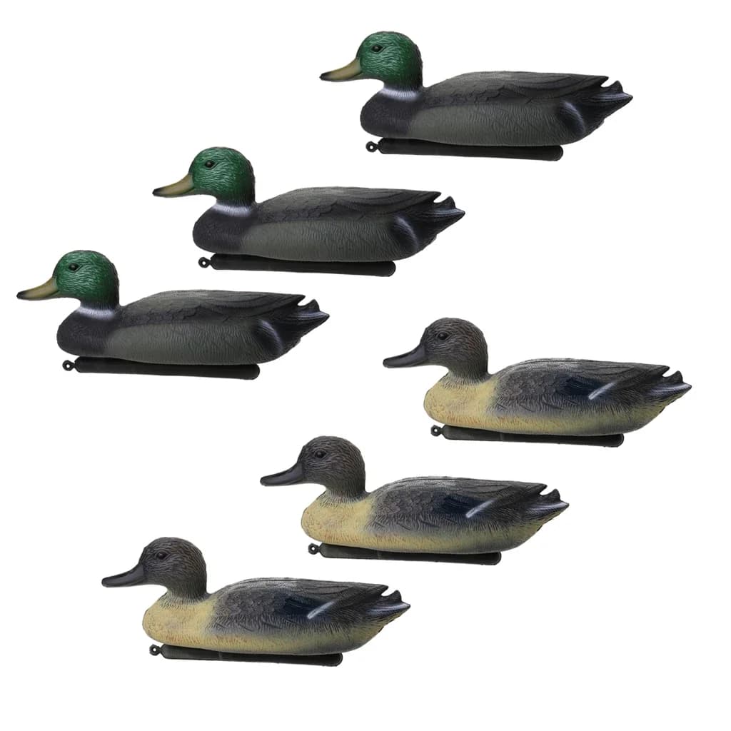 6 pièces décoy canard 3D flottant avec quille pour chasse pêche accessoire extérieur leurre réaliste eau