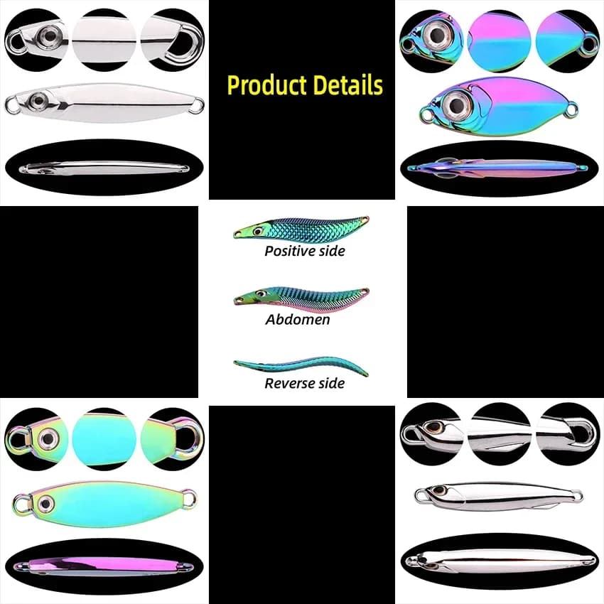Lot de 5 leurres Wobbler métal 3g/10g/15g - Leurres durs VIB pour pêche en mer et eau salée