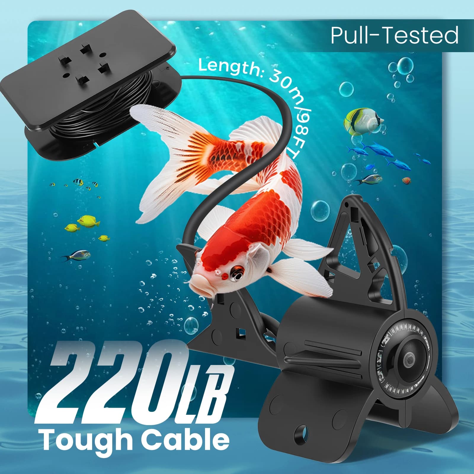 Caméra de pêche sous-marine étanche Fish Finder avec vision nocturne infrarouge et écran IPS 4,3 pouces