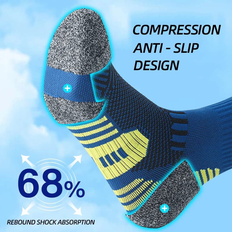 Lot 6 paires chaussettes sport homme compression running - Respirantes extensibles pour pêche active