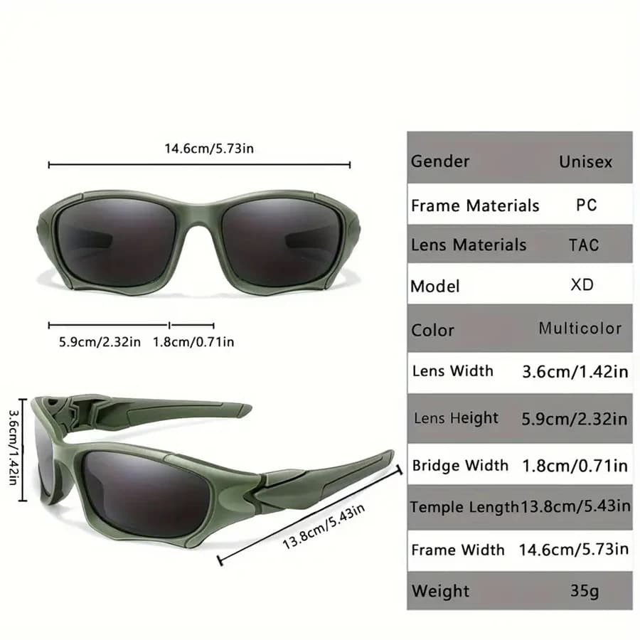 Lunettes de soleil polarisées sport courbées pour hommes et femmes pêche résistance aux chocs