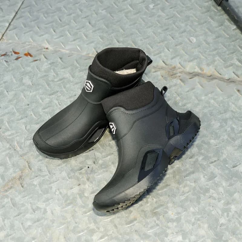 Bottes de pluie couple doublées polaire - Chaussures imperméables courtes pour homme et femme hiver