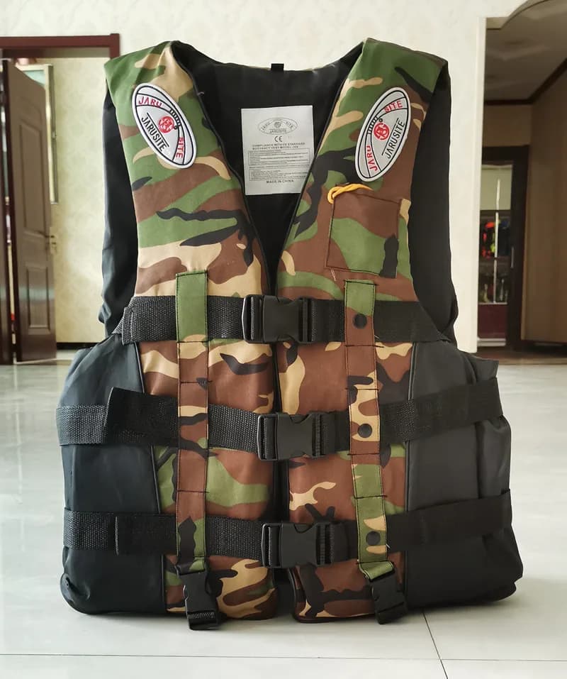 Gilet de sauvetage adulte réglable S à XXXL pour activités nautiques et pêche, avec sifflet et flottabilité ajustable