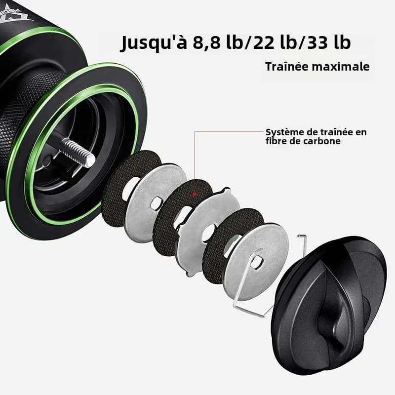 Moulinet Spinning Piscifun Viper X 4-15KG Frein Max Ratio 5.2:1/6.2:1 10+1BB Ultra Léger Pêche