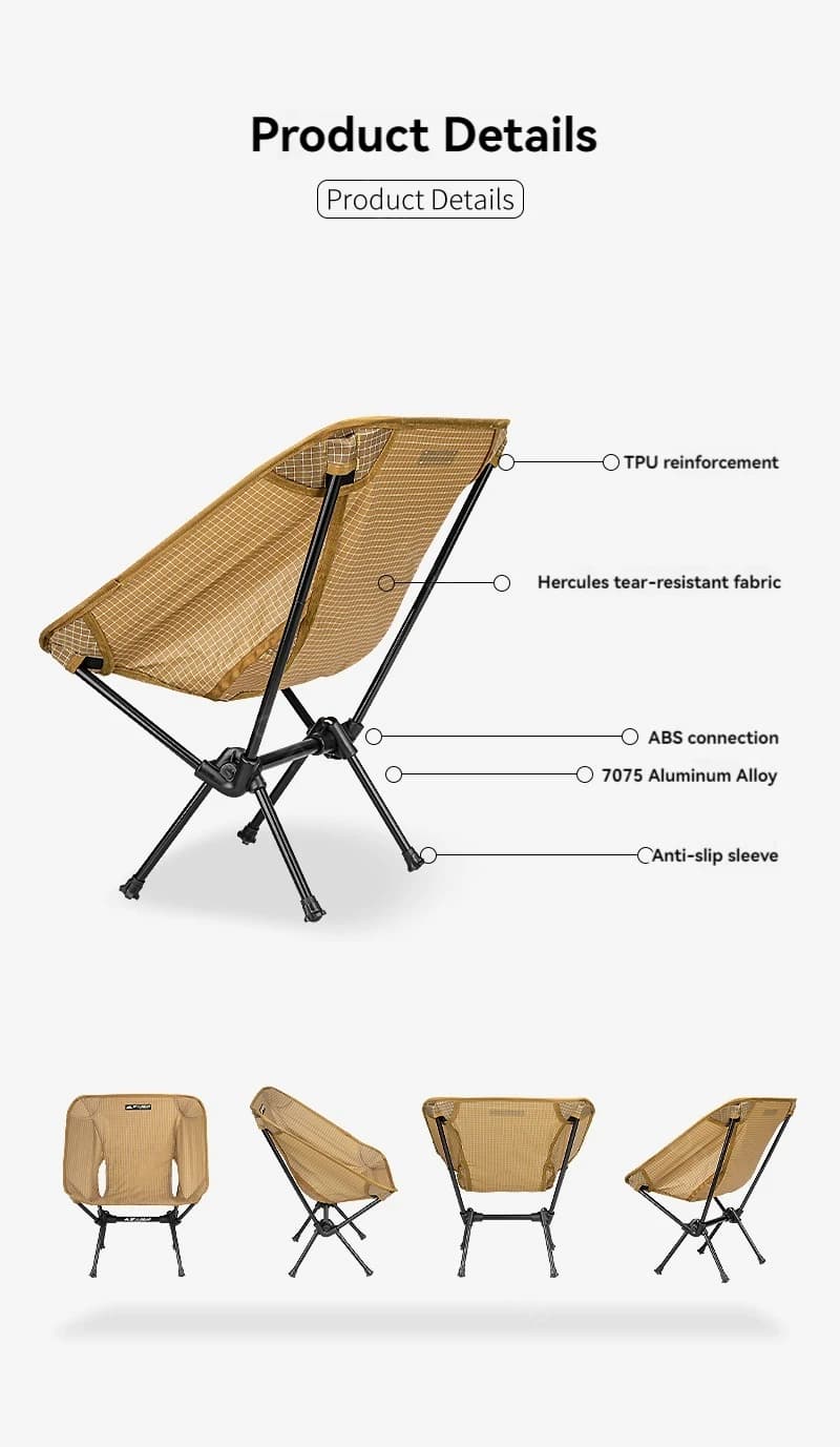 Chaise pêche ultralégère 3F UL GEAR - Siège pliant minimaliste pour camping et plage