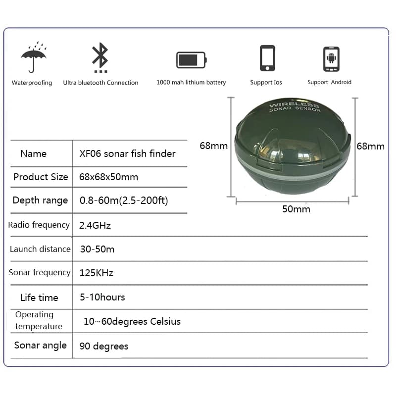 Sonar smartphone capteur Bluetooth intelligent finder pêche visualisation Android iOS France