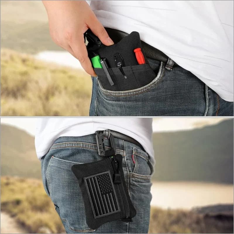 Sac banane tactique Molle pour homme - Poches EDC pêche camping chasse - Accessoire ceinture