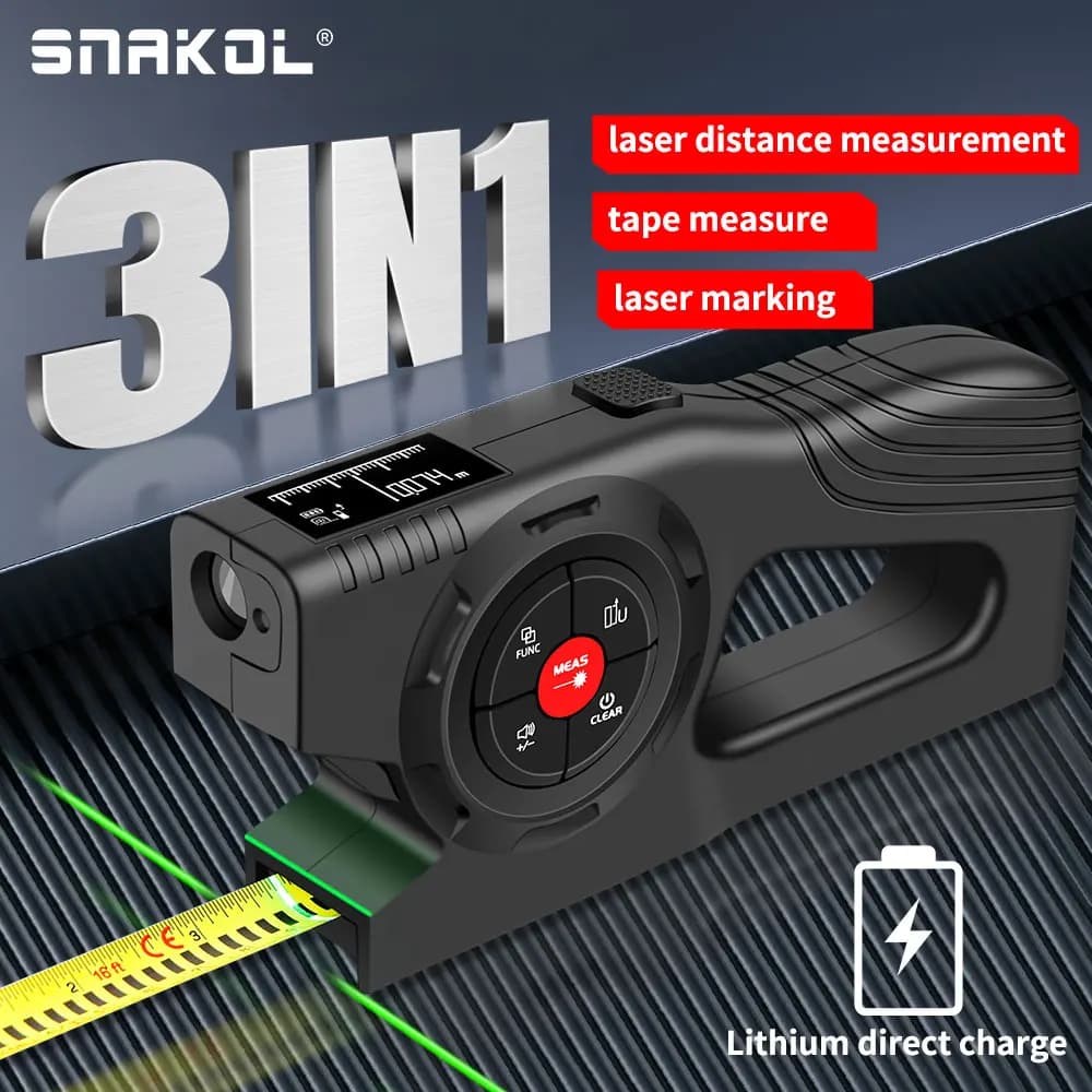 Télémètre laser Snakol 3en1 avec écran numérique - Mesure intelligente pour pêche et bricolage