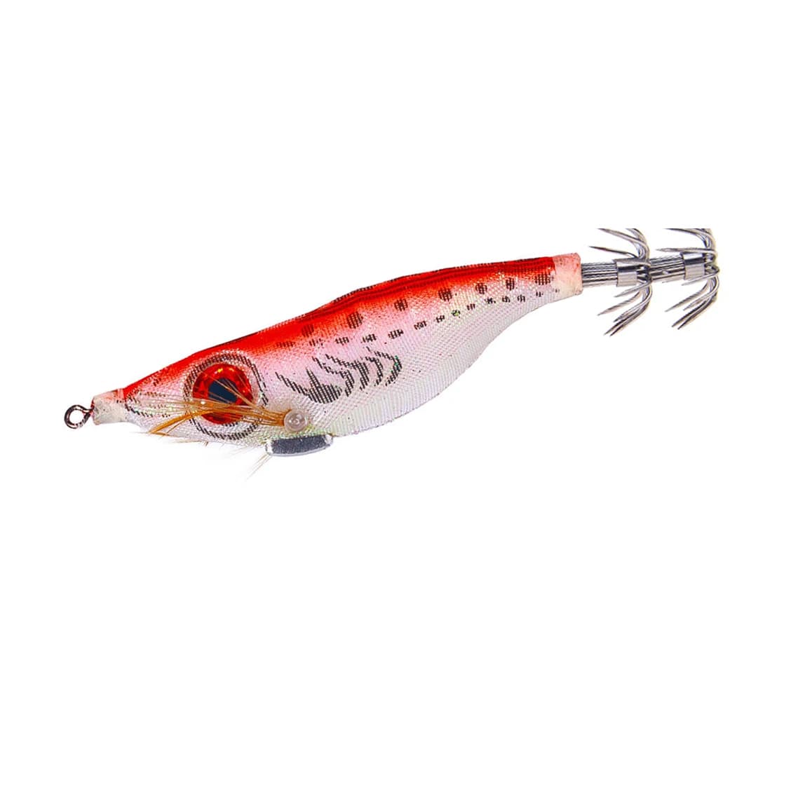 Set 5 Leurres Crevette en Bois avec Plomb et Hameçon pour Pêche au Calmar et Seiche