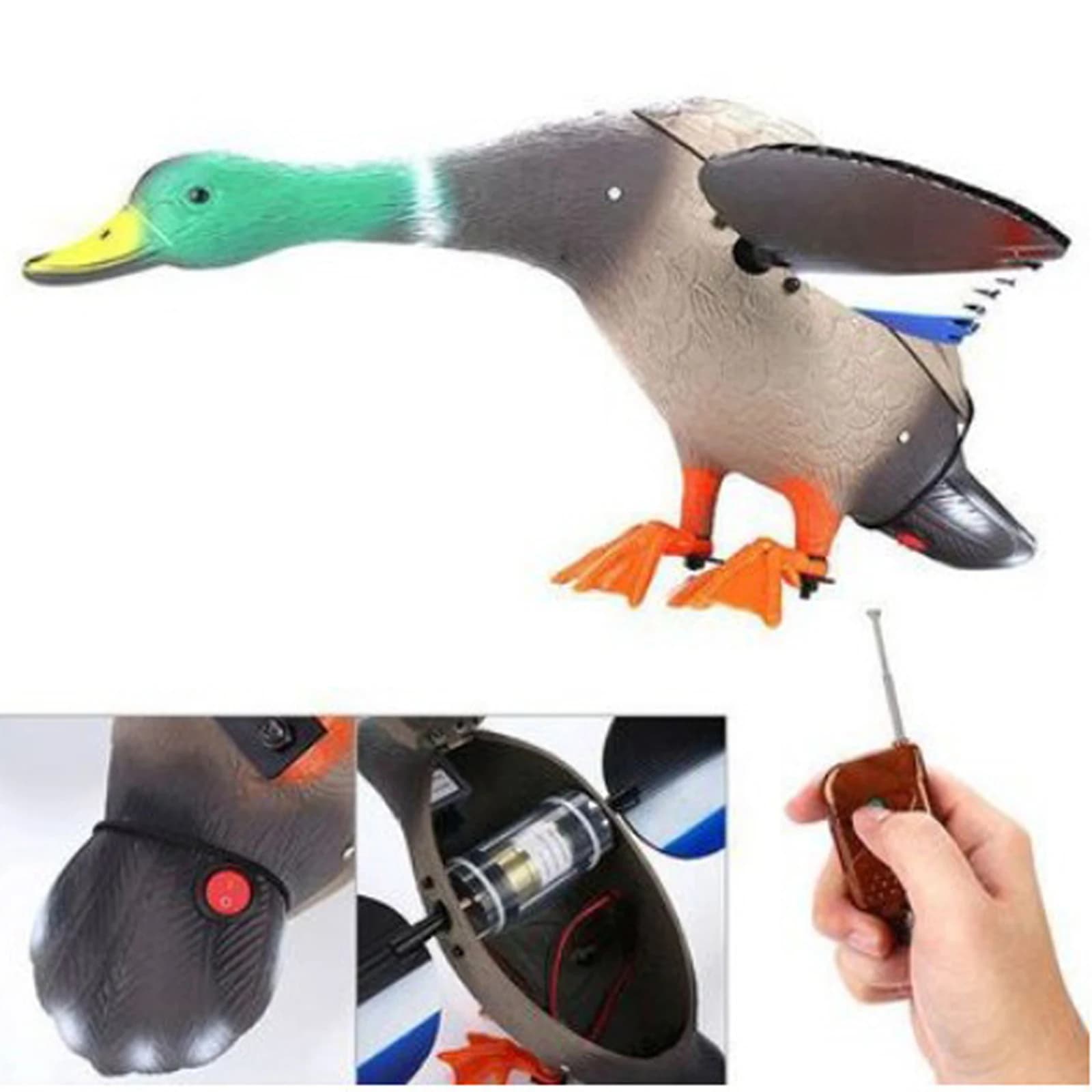 Canard leurre volant télécommandé mallard mâle 3D réaliste chasse extérieure sans batterie