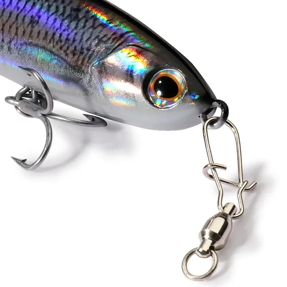 Kit 20 pièces GOBAIT émerillons snaps à roulements avec fermoir croisé pour connexion lignes pêche