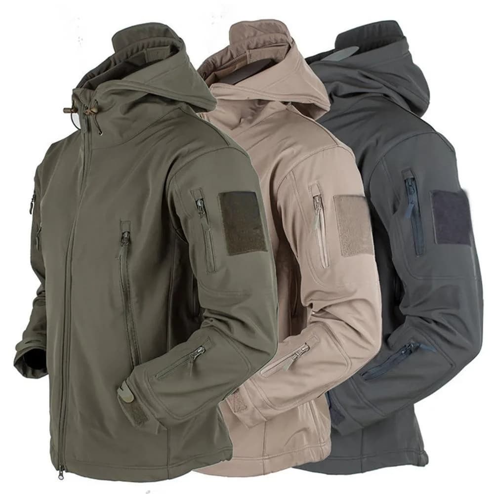 Veste de pêche softshell peau de requin 2024 - Imperméable coupe-vent tactique homme