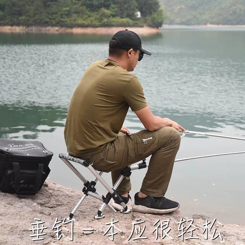 Chaise pêche aluminium pliable réglable à forte charge pour camping et pêche durable