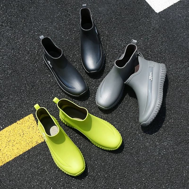 Bottes de pluie homme semelle épaisse chaude résistante pour pêche quatre saisons